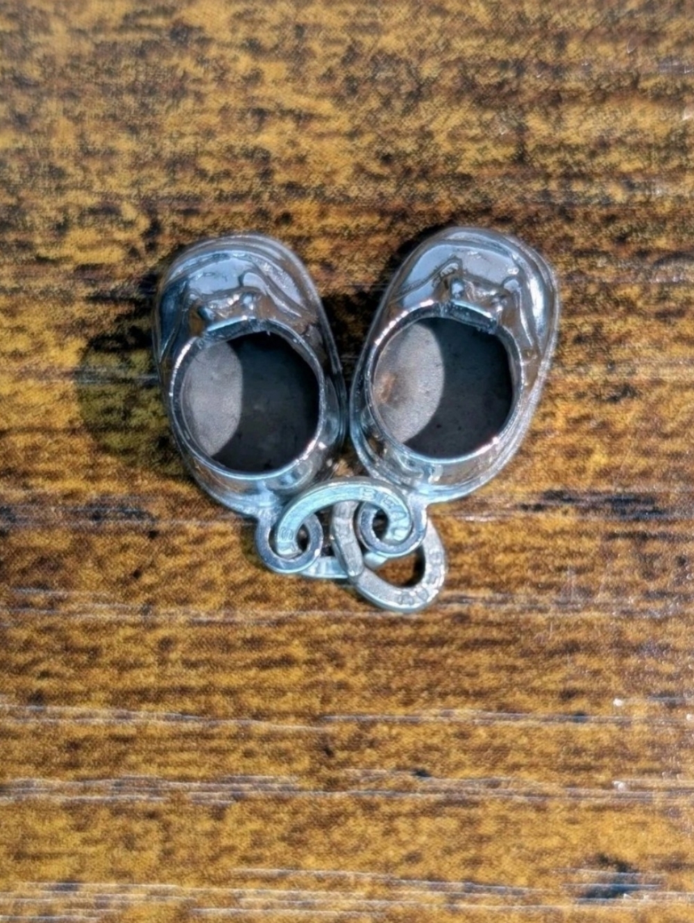 Vintage Silver B Beau Sterling Pair Baby Shoe Booties Small Charm Collectible - Picture 8 of 16